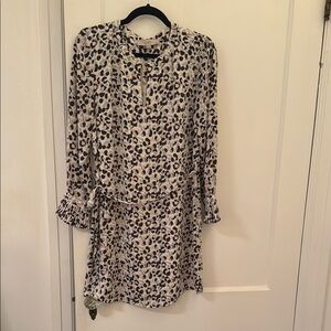 LOFT Animal Print Long Sleeve Dress